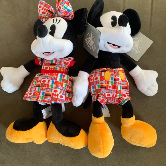 Disney Other - Mickey & Minnie 12 inch Epcot World Stuffed Animals